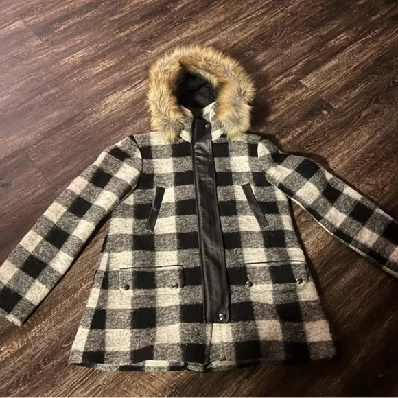 Joie Checkered Utility Jacket with Faux Fur Trim - Picture 3 of 5